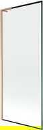 Mexen Next L sprchový panel 1-dielny 80 x 150 cm, čierny rám, brúsená meď - 895-080-000-03-70-65