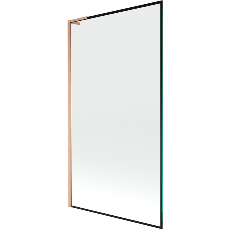 Mexen Next L vaňová zástena 1-krídlová 100 x 150 cm, čierny rám, brúsená meď - 895-100-000-03-70-65