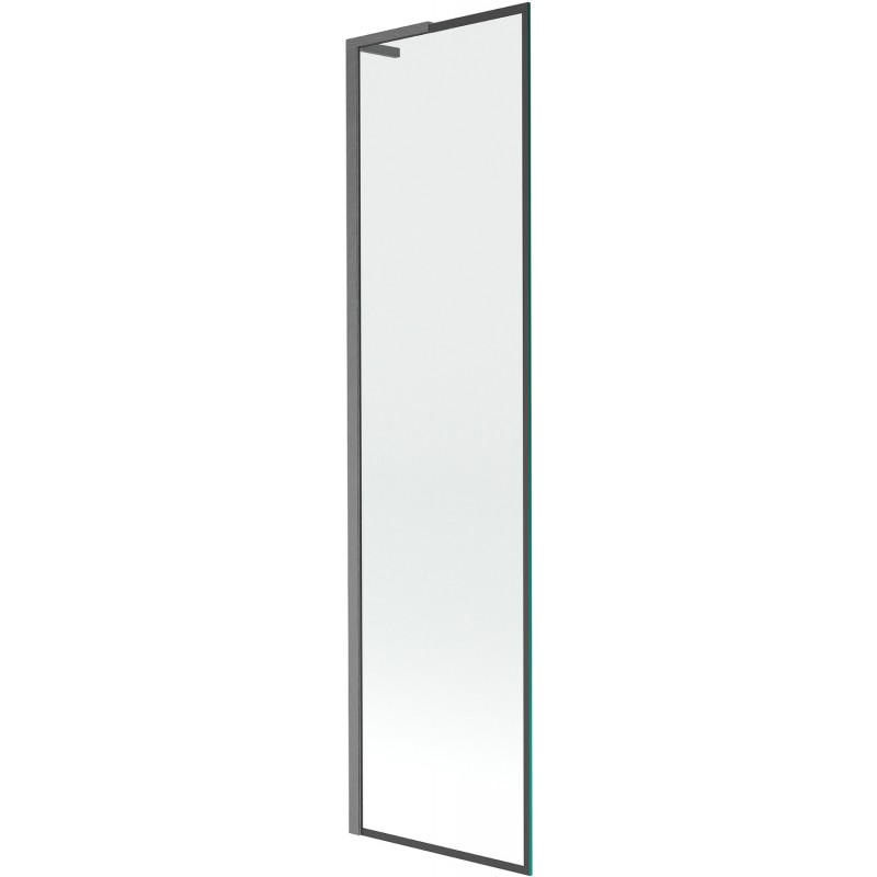 Mexen Next L vaňová zástena 1-krídlová 50 x 150 cm, čierny rám, gun gray kartáčovaný - 895-050-000-03-70-66