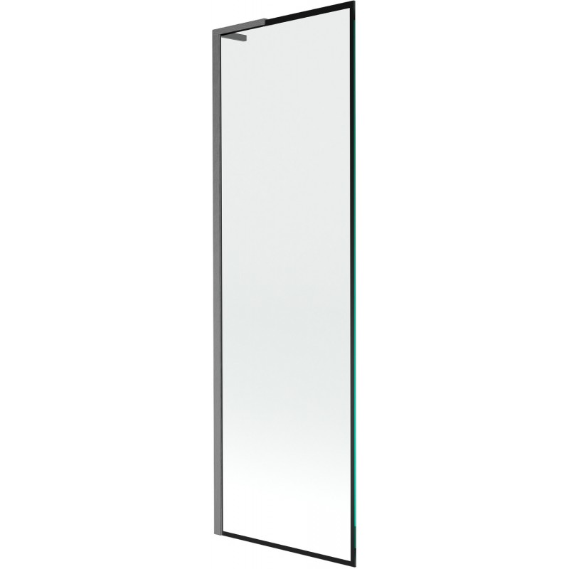 Mexen Next L vaňová zástena 1-krídlová 60 x 150 cm, čierny rám, brúsená gun gray - 895-060-000-03-70-66