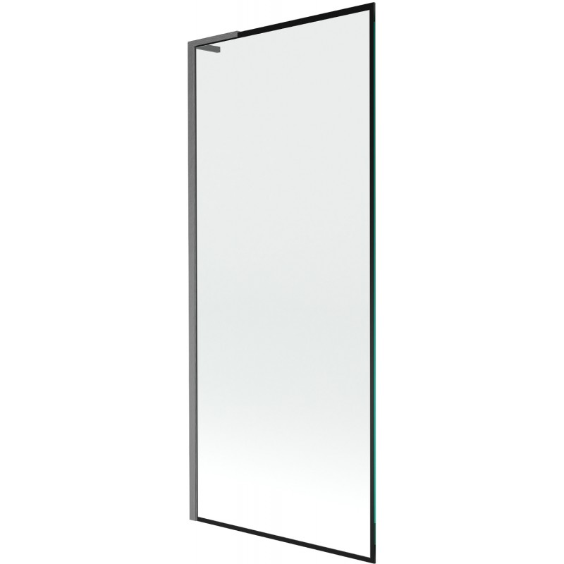 Mexen Next L vaňová paraván 1-krídlová 80 x 150 cm, čierny rám, kartáčovaná gun gray - 895-080-000-03-70-66