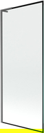 Mexen Next L vaňová paraván 1-krídlová 80 x 150 cm, čierny rám, kartáčovaná gun gray - 895-080-000-03-70-66