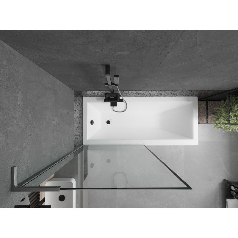 Mexen Next L sprchová zástená 1-krídlová 90 x 150 cm, čierny rám, gun gray brúsený - 895-090-000-03-70-66