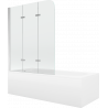 Mexen Vega obdĺžniková vaňa 150 x 70 cm s obložením a 3-dverovým sklom 120 cm, transparentná, chróm - 550115070X9012030100