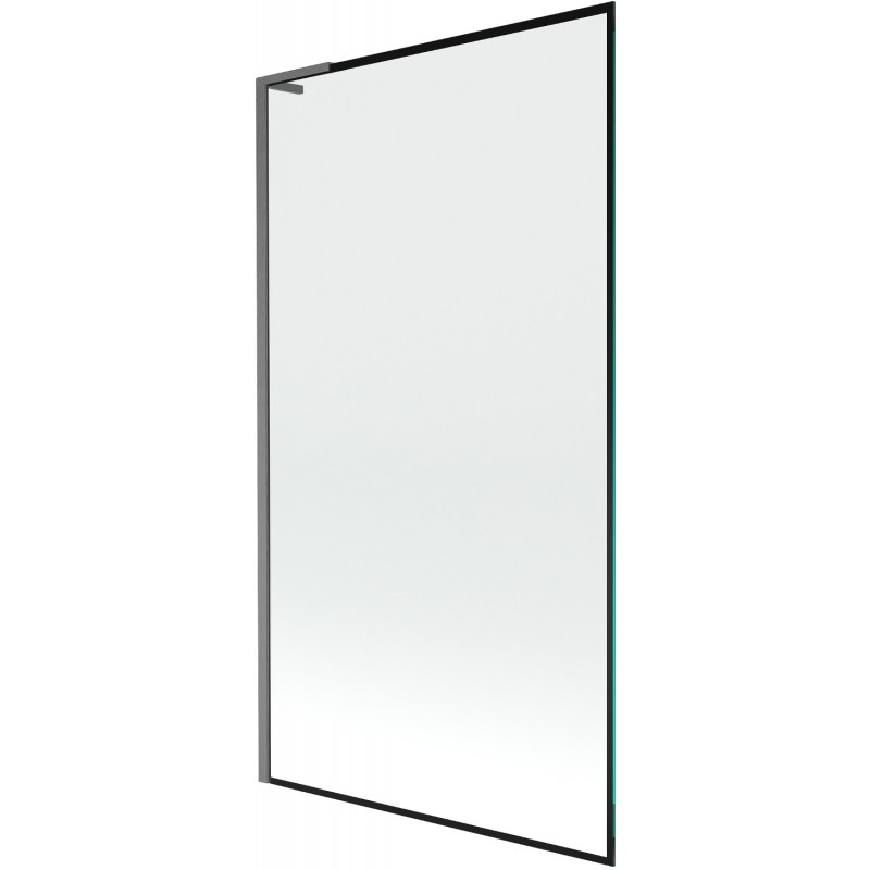 Mexen Next L vaňová zástena 1-krídlová 100 x 150 cm, čierny rám, kartáčovaná gun gray - 895-100-000-03-70-66