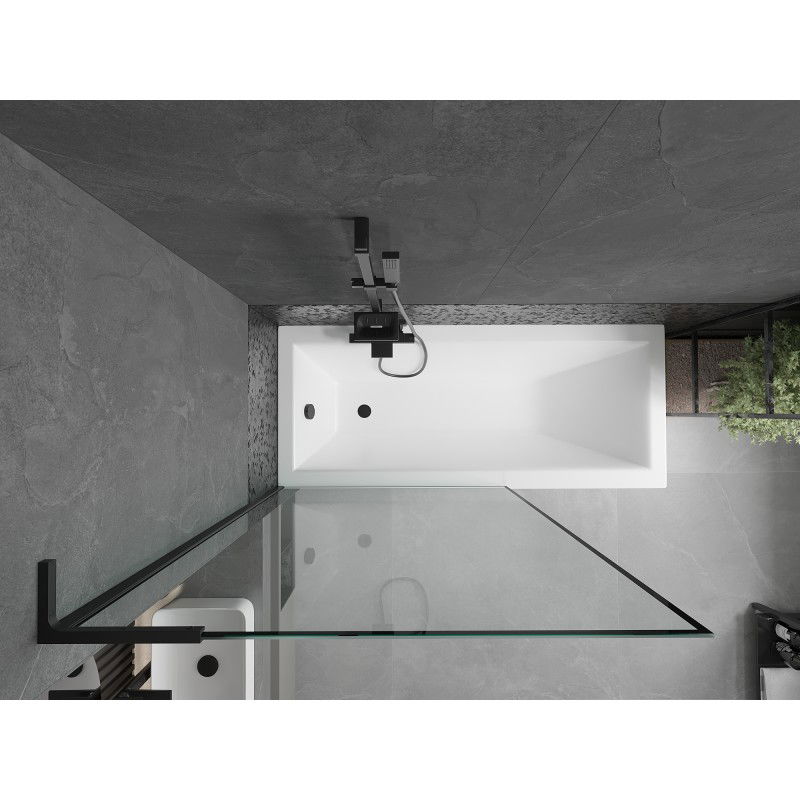 Mexen Next L sprchová zástena jednokrídlová 100 x 150 cm, čierny rám, čierny - 895-100-000-03-70-70