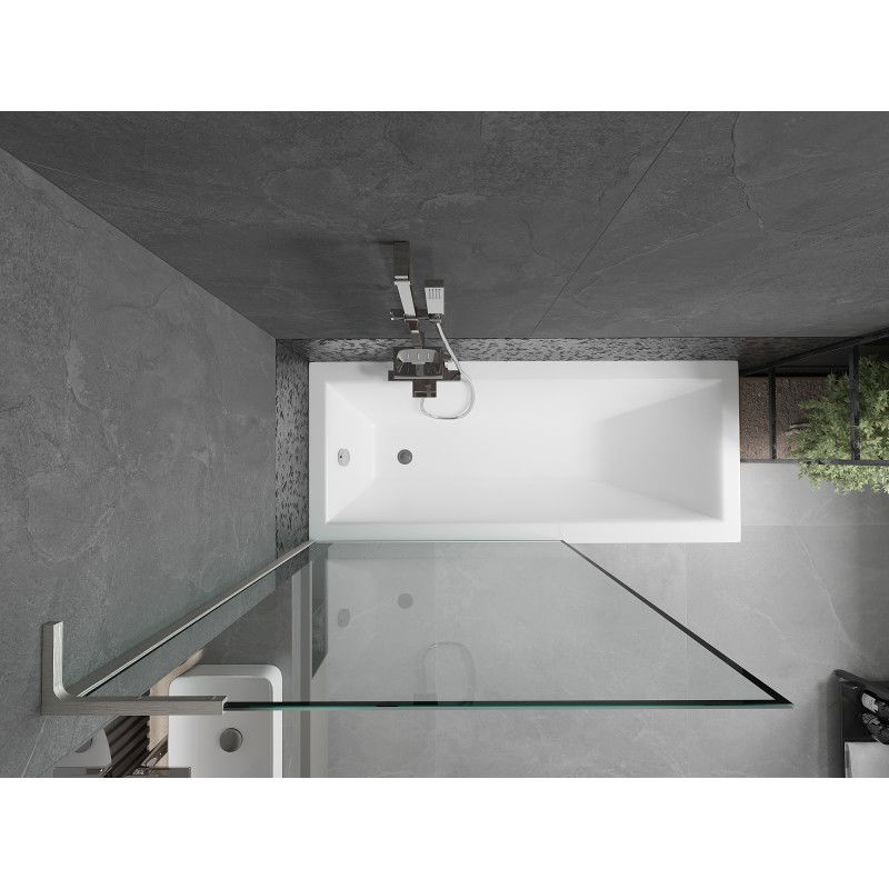 Mexen Next L vaňová zástena 1-krídlová 100 x 150 cm, čierny rám, gun metal - 895-100-000-03-70-95