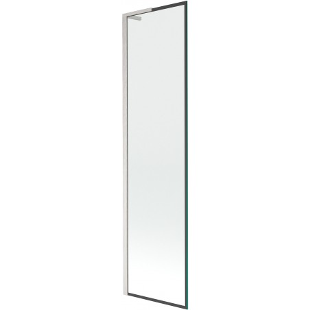 Mexen Next L vaňová zástena 1-krídlová 50 x 150 cm, čierny rám, brúsený nikel - 895-050-000-03-70-97