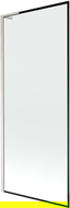 Mexen Next L vaňová zástena 1-krídlová 80 x 150 cm, čierny rám, brúsený nikel - 895-080-000-03-70-97
