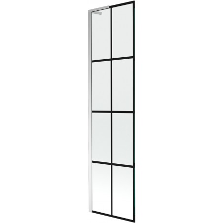 Mexen Next L vaňová zástena 1-krídlová 50 x 150 cm, čierny vzor, chróm - 895-050-000-03-77-01