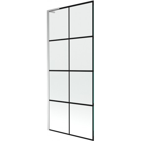 Mexen Next L paraván do vane 1-krídlový 80 x 150 cm, čierny vzor, chróm - 895-080-000-03-77-01