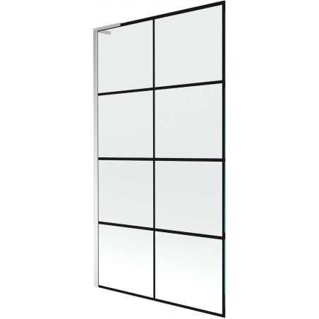 Mexen Next L sprchová zástena na vaňu 1-krídlová 100 x 150 cm, čierna mriežka, chróm - 895-100-000-03-77-01