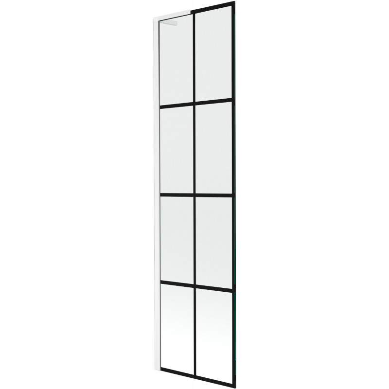 Mexen Next L vaňová zástena 1-krídlová 50 x 150 cm, čierny vzor, biela - 895-050-000-03-77-20