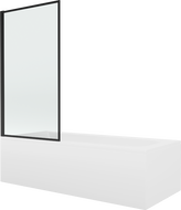 Mexen Vega obdĺžniková vaňa 150 x 70 cm s obložením a 1-krídlovou zástenou 70 cm, čierny vzor fix