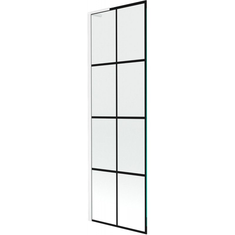 Mexen Next L sprchová zástena 1-krídlová 60 x 150 cm, čierny vzor, biely - 895-060-000-03-77-20