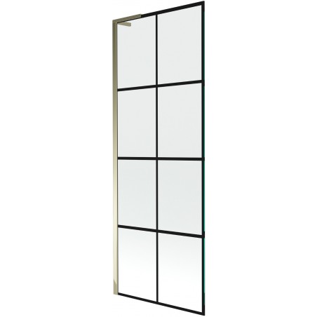Mexen Next L vaneľový posuvný panel, 1-krídlový 70 x 150 cm, čierna mriežka, zlatý - 895-070-000-03-77-50