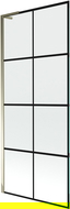 Mexen Next L vaňová zábrana 1-krídlový 80 x 150 cm, čierny vzor, zlatý - 895-080-000-03-77-50