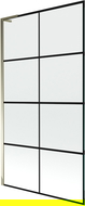 Mexen Next L vaňová zábrana 1-krídlová 100 x 150 cm, čierny vzor, zlatý - 895-100-000-03-77-50