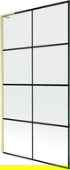 Mexen Next L vaňová zástena 1-krídlová 100 x 150 cm, čierny vzor, zlatý brúsený - 895-100-000-03-77-55