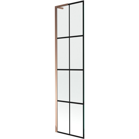 Mexen Next L vaňová zástena 1-krídlová 50 x 150 cm, čierny vzor, ružové zlato - 895-050-000-03-77-60