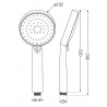 Mexen R-75 3-funkčná sprchová hlavica, chróm/biela - 79575-02