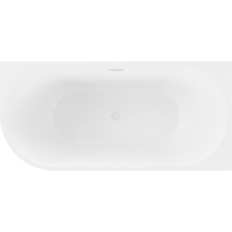 Mexen Mia voľne stojaca rohová vaňa pravá 150 x 75 cm, biela/čierna, biely prepad - 52691507575P-20