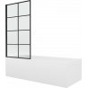 Mexen Vega obdĺžniková vaňa 150 x 70 cm s obkladom a 1-krídlovou zástenou 70 cm, čierny vzor - 550115070X9307017077