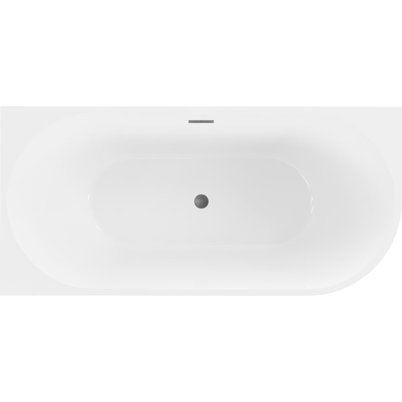 Mexen Mia voľne stojaca rohová vaňa ľavá 160 x 75 cm, biela, prepad gun gray brúsený - 52691607500L-66