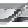 Mexen Mia voľne stojaca rohová vaňa ľavá 160 x 75 cm, biela, preliv gun metal - 52691607500L-95