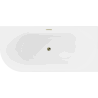 Mexen Mia voľne stojaca rohová pravá vaňa 160 x 75 cm, biela, prepad zlatý - 52691607500P-50