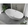 Mexen Eris voľne stojaca vaňa 155 x 80 cm, biela, prepad gun metal - 53441558000-95