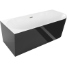 Mexen Mia voľne stojaca rohová vaňa ľavá 170 x 80 cm, biela/čierna, prepad nikel brúsený - 52691708075L-97