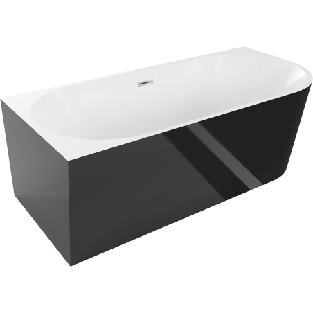 Mexen Mia voľne stojaca rohová ľavá 170 x 80 cm, biela/čierna, prepad chrom - 52691708075L-01