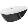 Mexen Eris voľne stojaca vaňa 155 x 80 cm, biela/čierna, čierny prepad - 53441558075-70
