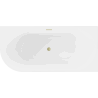 Mexen Mia voľne stojaca rohová pravá vaňa 170 x 80 cm, biela, prepad zlatý brúsený - 52691708000P-55