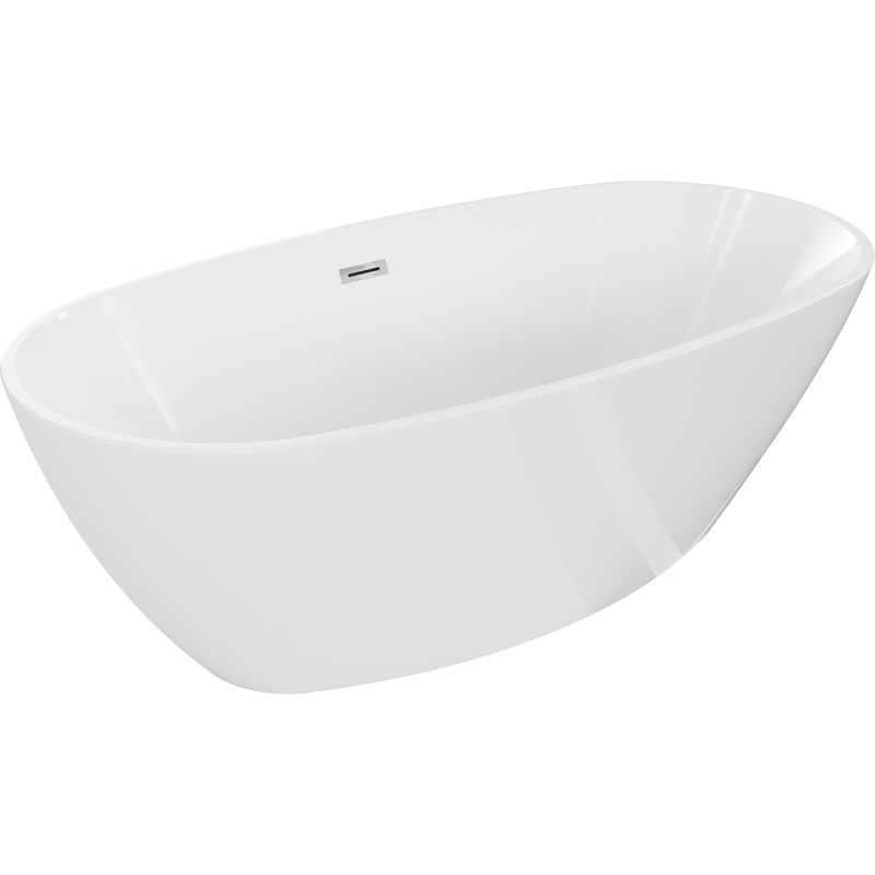 Mexen Eris voľne stojaca vaňa 170 x 80 cm, biela, prechod chrom - 53441708000-01