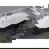 Mexen Mia vaňa voľne stojaca rohová pravá 170 x 80 cm, biela/čierna, prepad gun gray brúsený - 52691708075P-66