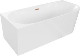 Mexen Mia voľne stojaca rohová vaňa ľavá 180 x 80 cm, biela, prepad z mädzenej - 52691808000L-65