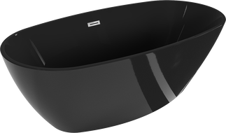 Mexen Eris voľne stojaca vaňa 170 x 80 cm, čierna, prepad chróm - 53441708070-01