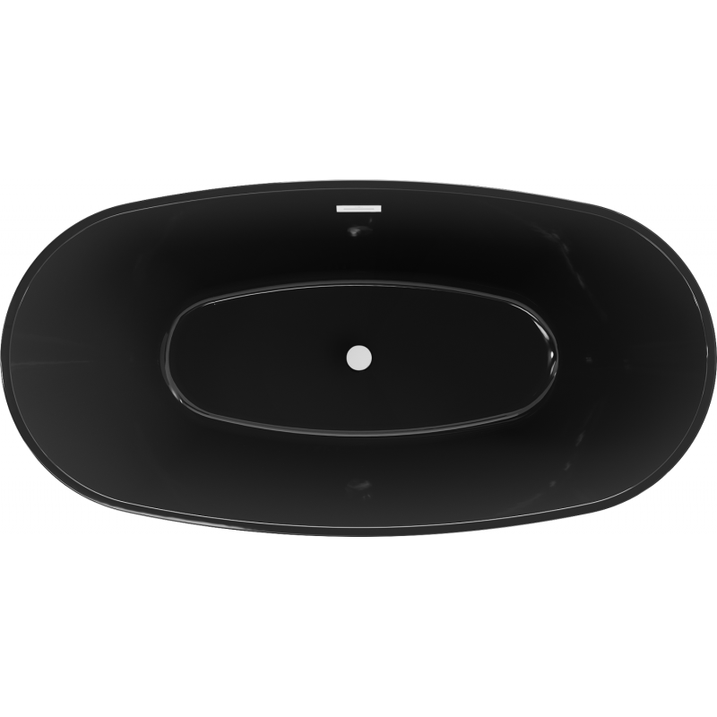 Mexen Eris voľne stojaca vaňa 170 x 80 cm, čierna, biely prepad - 53441708070-20