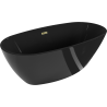 Mexen Eris voľne stojaca vaňa 170 x 80 cm, čierna, prepad zlatý - 53441708070-50