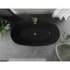 Mexen Eris voľne stojaca vaňa 170 x 80 cm, čierna, prepad zlatý - 53441708070-50