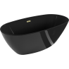 Mexen Eris voľne stojaca vaňa 170 x 80 cm, čierna, prepad zlatý kartáčovaný - 53441708070-55