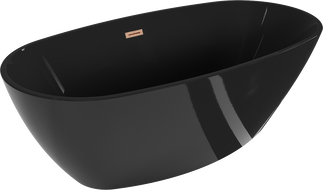 Mexen Eris voľne stojaca vaňa 170 x 80 cm, čierna, preliv brúsená meď - 53441708070-65