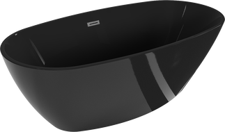 Mexen Eris voľne stojaca vaňa 170 x 80 cm, čierna, prepad gun gray brúsaný - 53441708070-66
