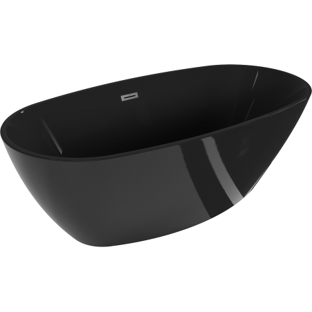 Mexen Eris voľne stojaca vaňa 170 x 80 cm, čierna, prepad gun metal - 53441708070-95