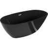 Mexen Eris voľne stojaca vaňa 170 x 80 cm, čierna, prepad brúsený nikel - 53441708070-97