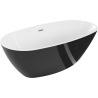 Mexen Eris voľne stojaca vaňa 180 x 80 cm, biela/čierna, preliv nikel kartáčovaný - 53441808075-97