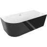 Mexen Mia voľne stojaca rohová pravá vaňa 180 x 80 cm, biela/čierna, prepad chróm - 52691808075P-01