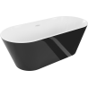Mexen Flavia voľne stojaca vaňa 170 x 75 cm, biela/čierna, biely prepad - 54031708075-20
